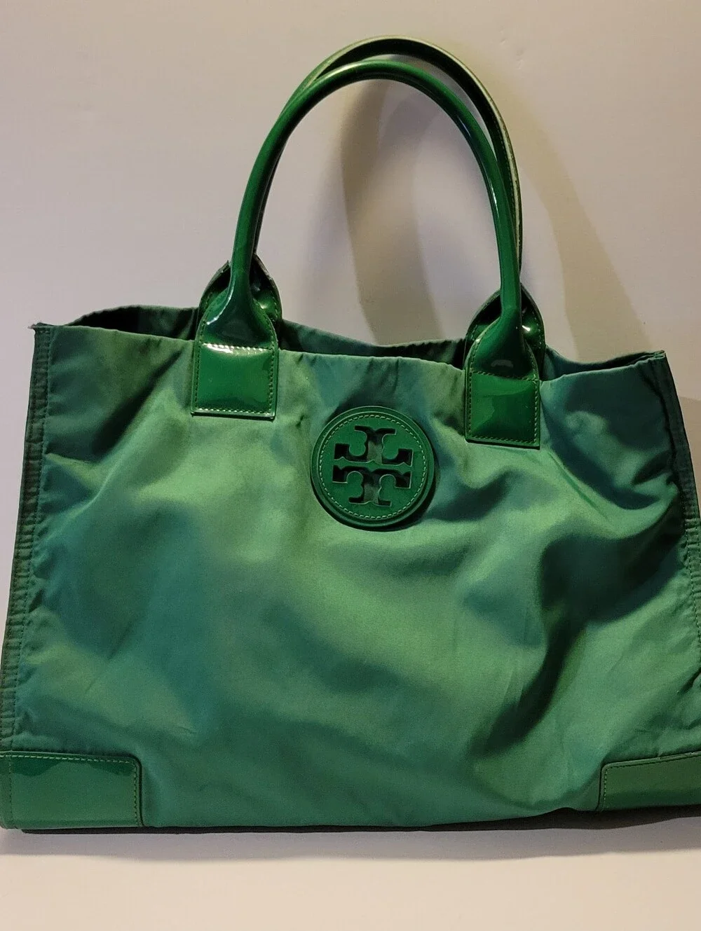 Tory Burch Ella Nylon Green Tote AS - IS